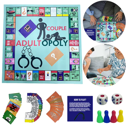 Adultopoly Board Game Couple Adult Opoly Board Game Relationship Card Game Portable Couple Game Valentines Gifts for Him Her..