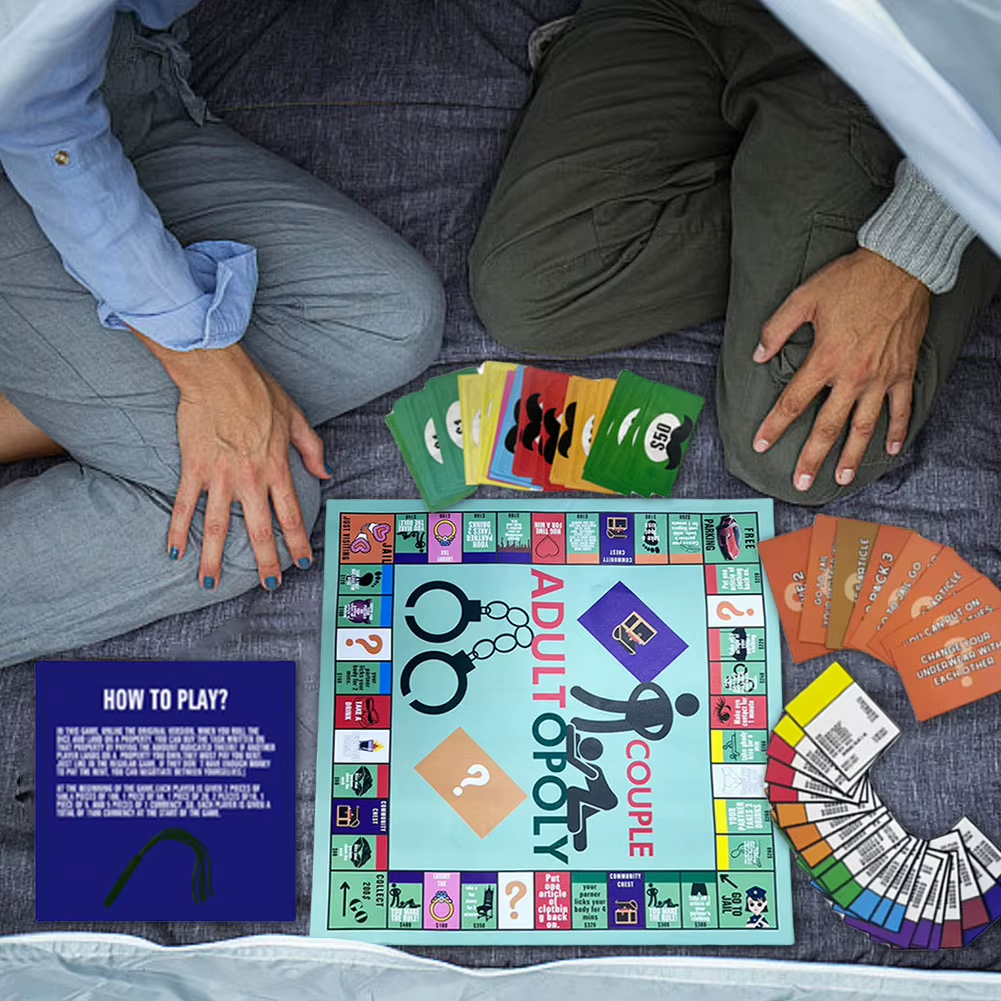 Adultopoly Board Game Couple Adult Opoly Board Game Relationship Card Game Portable Couple Game Valentines Gifts for Him Her..