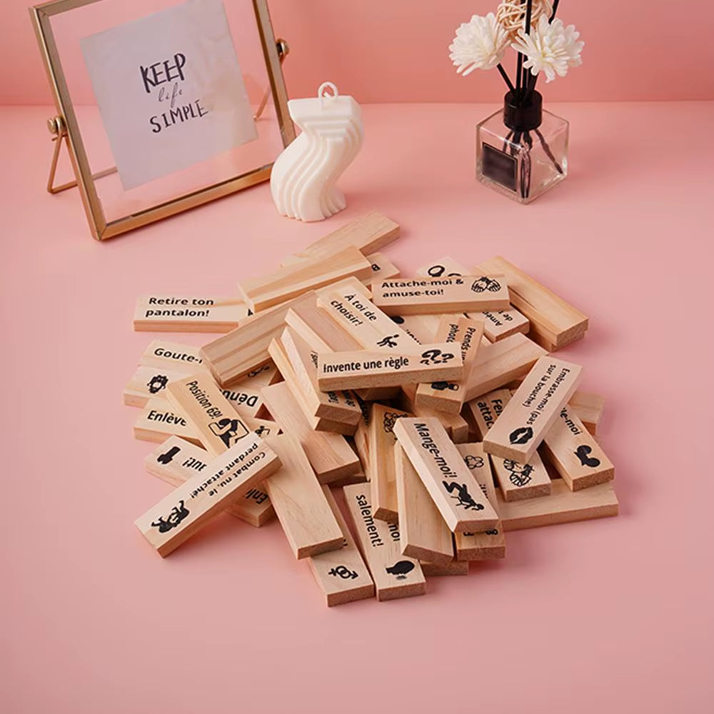 Block Tower Game for Adults Sex Toys Wooden Block for Tumbling Tower Stacking Games Erotica Party SM Block