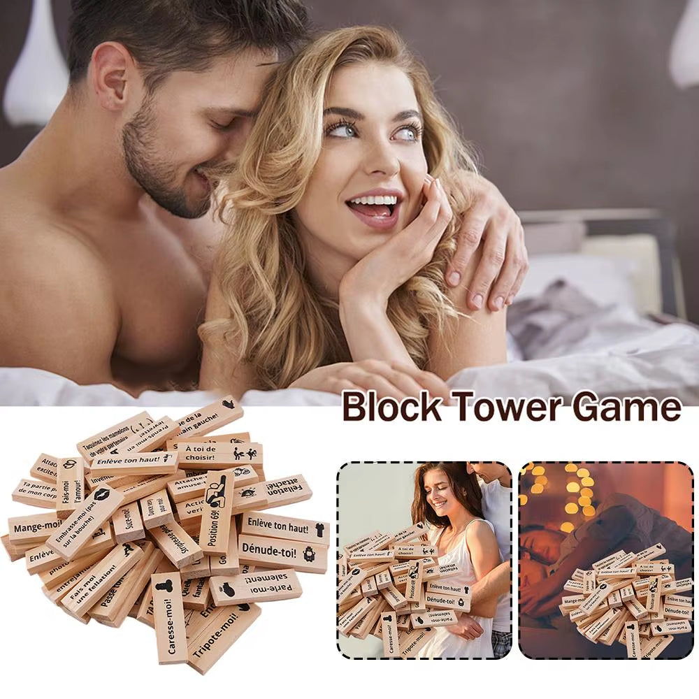 Block Tower Game for Adults Sex Toys Wooden Block for Tumbling Tower Stacking Games Erotica Party SM Block